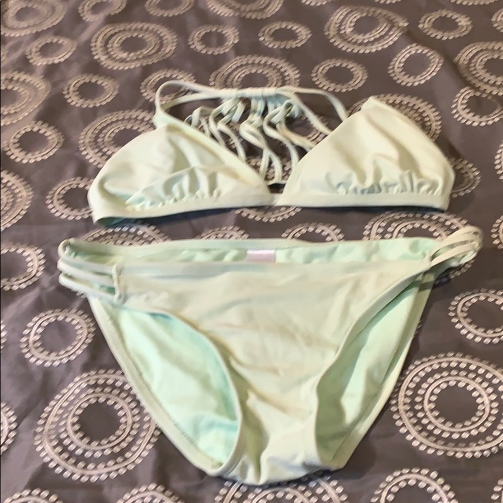 2 piece bikini set sea foam light blue green XL